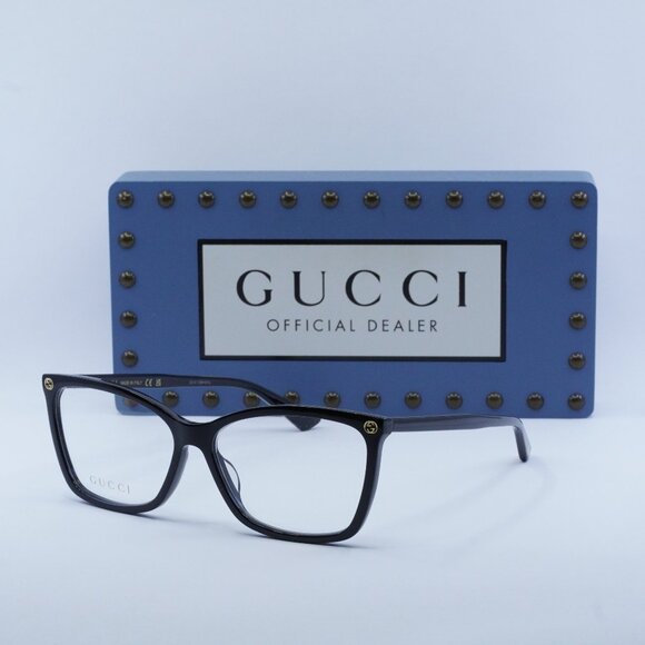 Final Price! Gucci GG0025O 001 Black Eyeglasses - Picture 1 of 10